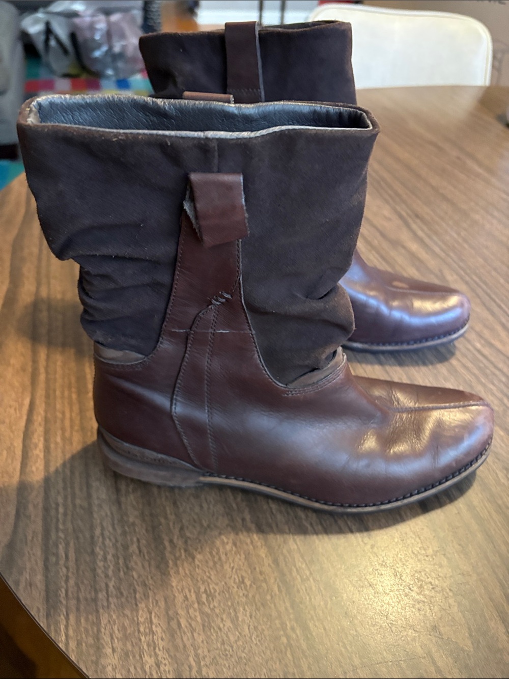 Patagonia Size 7.5 Addie Boot Expresso Brown Leather & Suede Mid Calf